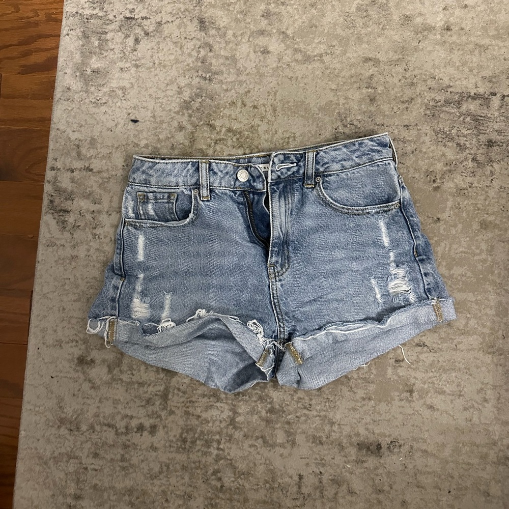 PacSun Blue Jean Shorts Distressed High-Waisted